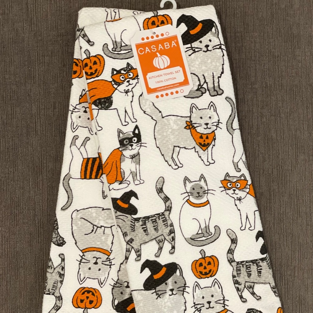 Casaba Halloween CAT kitchen towel set 🎃🐈‍⬛